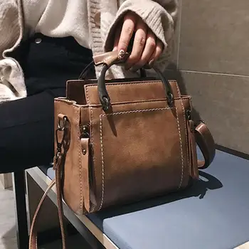 

Luxury Brand Female Tote bag 2019 Retro Fashion New Quality PU Leather Women's Designer Handbag Leisure Shoulder Messenger bag