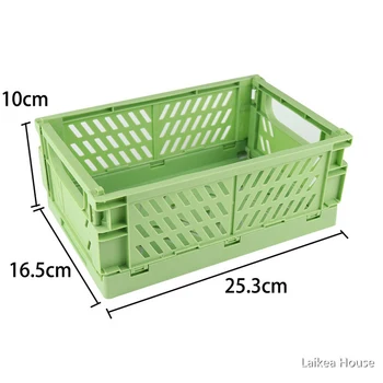 

Plastic Folding Desktop Storage Basket Organizer Sundries Toy Storage Box Underwear Stationery Container Laundry Basket 1PCS