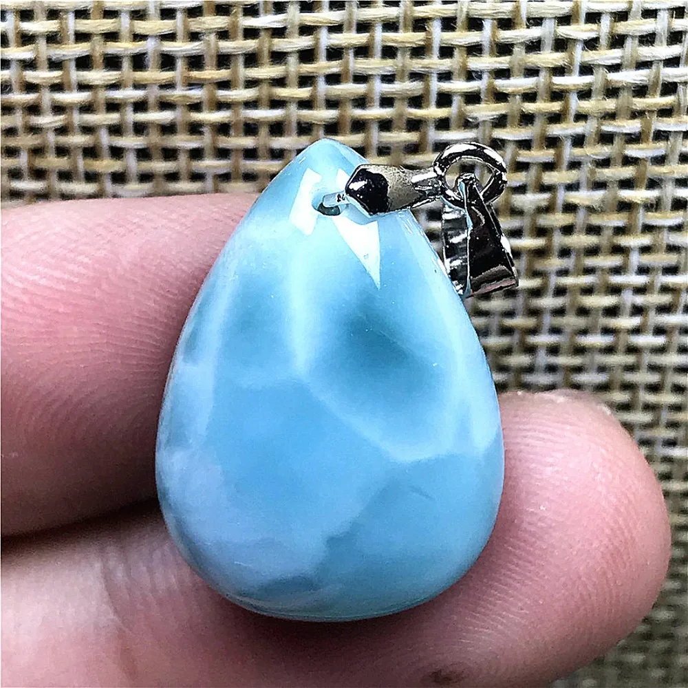 Натуральная синяя подвеска larimar для женщин и мужчин, 21x15x7 мм, бусины в стиле Доминика, кристально чистый камень, модное ожерелье, подвеска, ювелирное изделие AAAAA