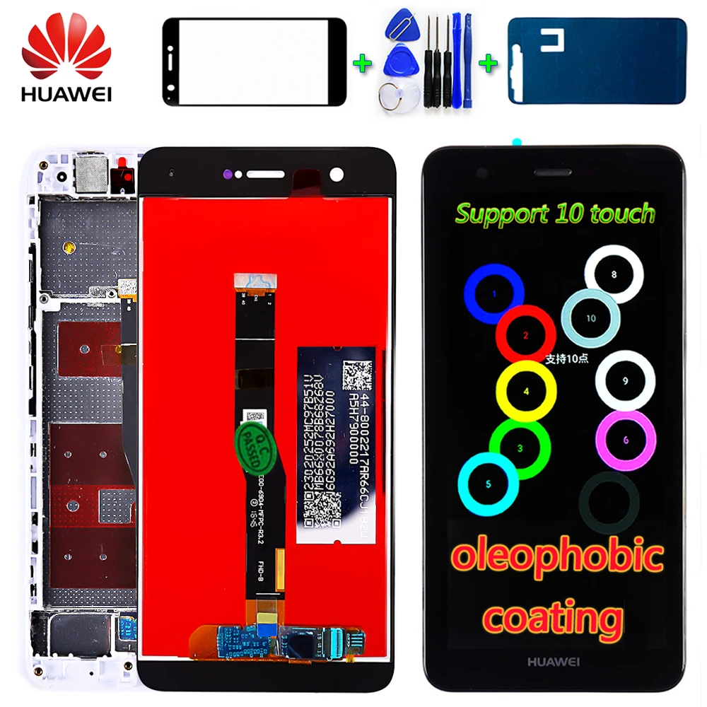 

Original Huawei Nova 5.0 inch LCD Display Touch screen CAN-L01 L11 Digitizer Assembly frame 10 Multi-Touch Oleophobic Coating