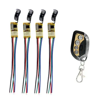 

Mini mini split 1 control 4 groups wireless remote control switch DC wide voltage 3.7V 5V 6V 8V 12V power supply control infrare
