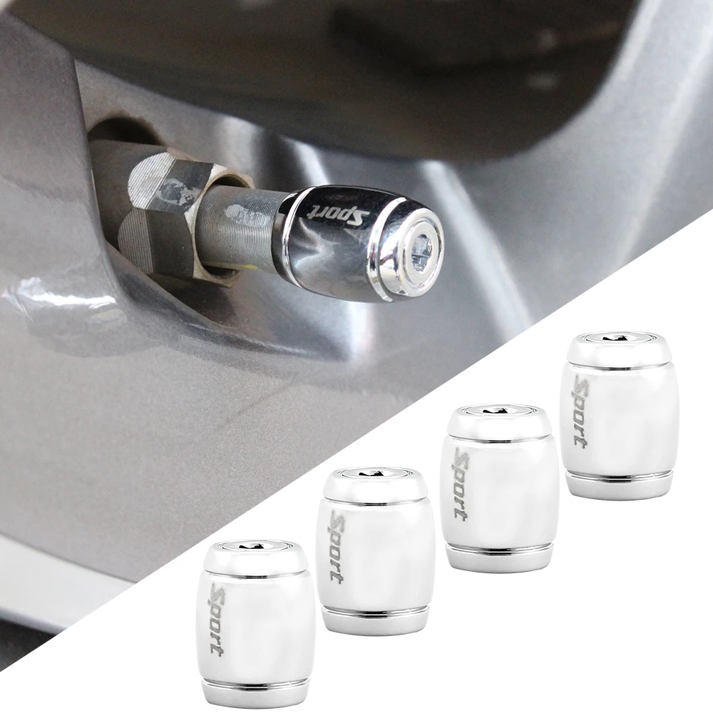 DSYCAR 1Set Fashion Zinc Alloy Anti-theft Sport Car Tire Valve Caps Wheel Tires Tire Stem Air Cap Airtight Cover for Car Styling