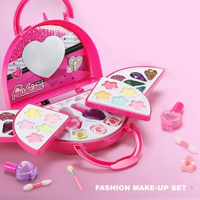 30PCS Kids Makeup Kit Washable Cosmetic Pretend Play Set with Handbag for Children Toddlers Girls Birthday Xmas New Year Gift 3