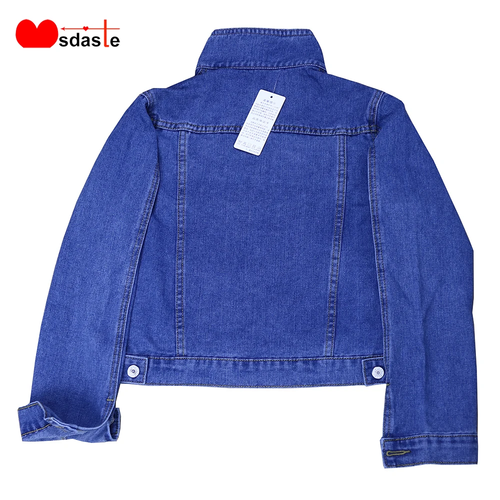 Best  2019 Women Short Basical Jeans Jacket Coat Bleach Full Sleeves Single Breast Slim New Fashion Outer
