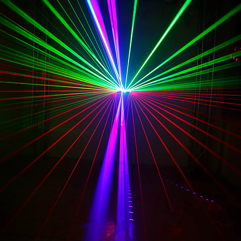 Веерообразный шестиглазый сканирующий RGB лазер/DJ диско DMX Линейный луч сценический светильник/система лазерного шоу/6 линз RGB цветной лазерный светильник ing