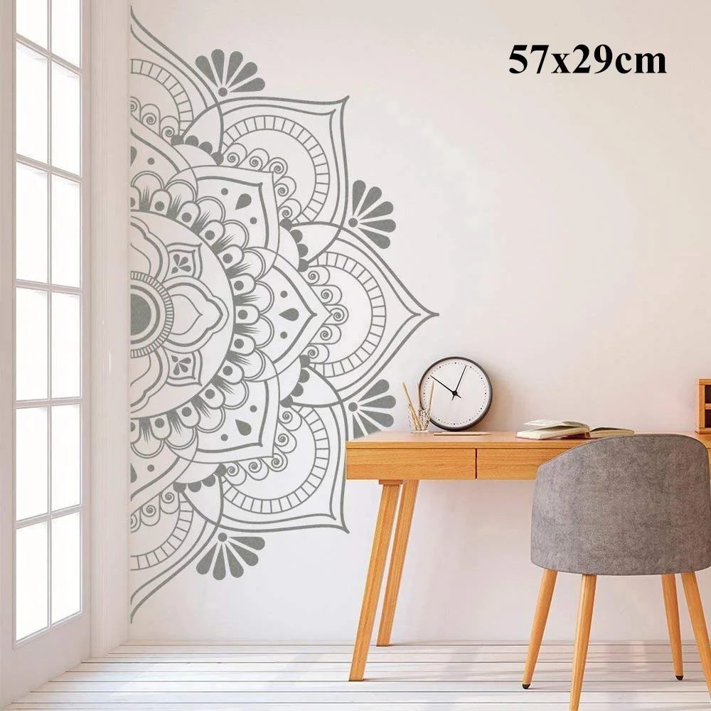 

Mandala In Half Wall Sticker Wall Decal Decor Art Living Room Bedroom Mural DIY Elegant Lovely Dream House Decoration
