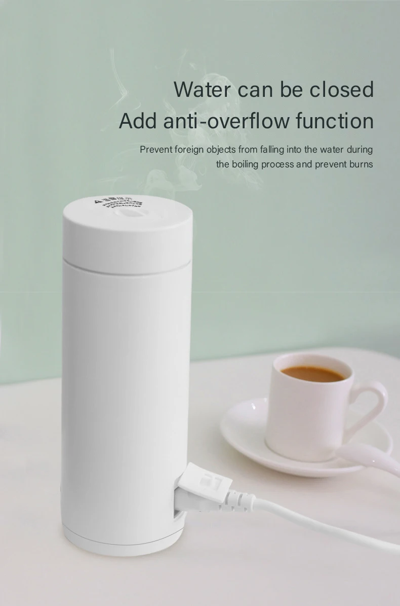 300ml Portable Electric KettlesThermal Cup Make tea Coffee Travel Boil water Keep warm Smart Water Kettle Kitchen Appliances