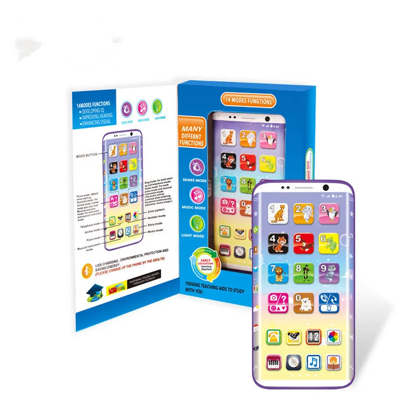 

1PC Kids Children Smart Curved phone Early Education 3D Touch Screen English Smart Learning Machine ABS Toy aprender ingles