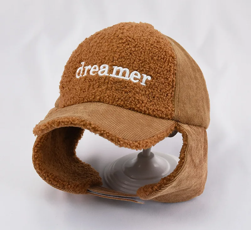 Детская кепка dreamer в стиле хип-хоп, бейсбольная кепка, Вельветовая детская теплая зимняя бейсболки эластичные для мальчиков и девочек, шапка s для детей 2-8 лет