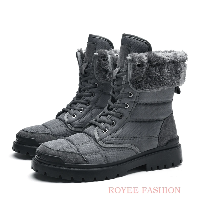 Men's Winter Sneakers Male Sneakers Leather Shoes Winter Boots For Men Men's Shoes Men's Boots For Winter Black Large Size 38-48