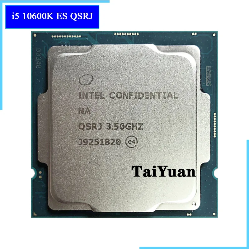 Процессор Intel Core i5 10600K es QSRJ 3 5 ГГц шестиядерный двенадцатипоточный ЦПУ L2 = 1 M L3 12M 125W