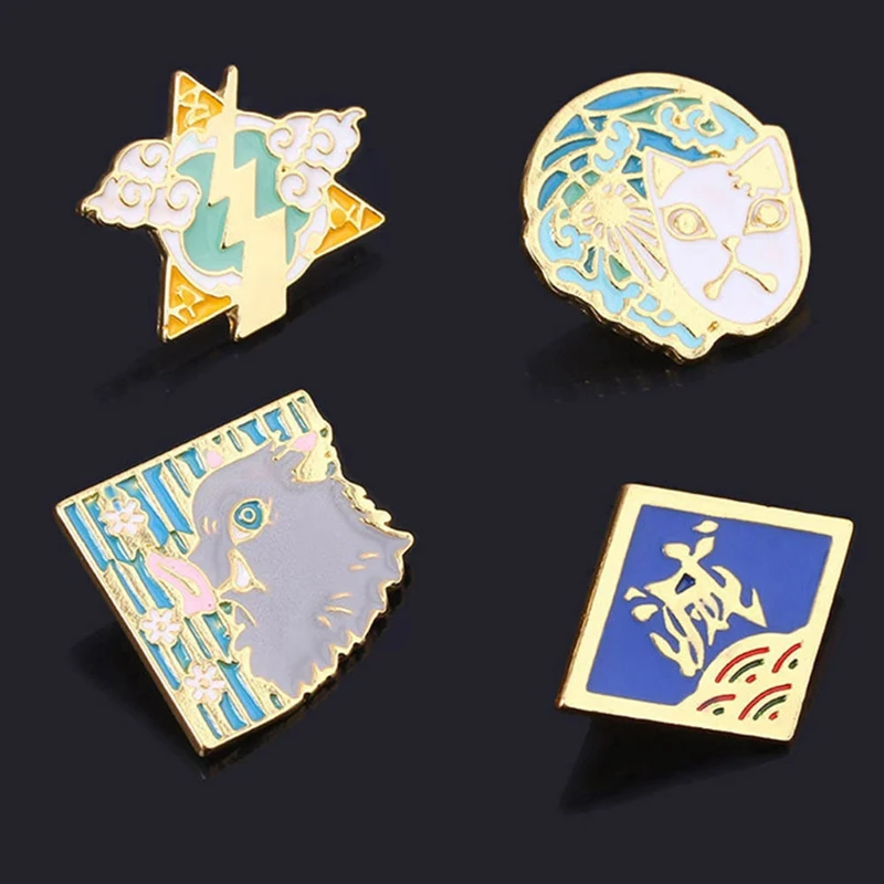 Anime Costumes Badge Brooch Demon Slayer: Kimetsu no Yaiba Figure Kamado Tanjirou Agatsuma Zenitsu Hashibira Tomioka Giyuu