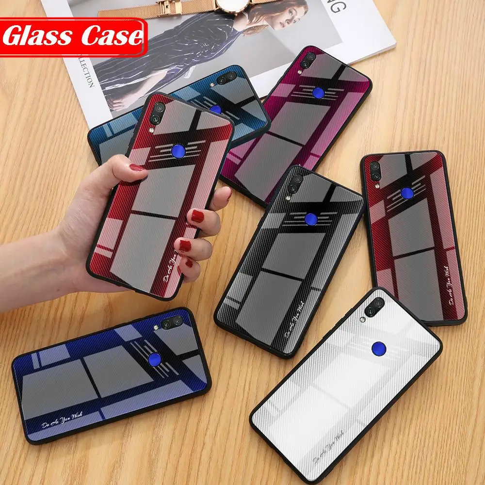 

Glossy Tempered Glass Case For ASUS Zenfone Max Pro M1 ZB601KL ZB602KL M2 ZB631KL ZB633KL Texture Gradient Cover Case Capa Coque