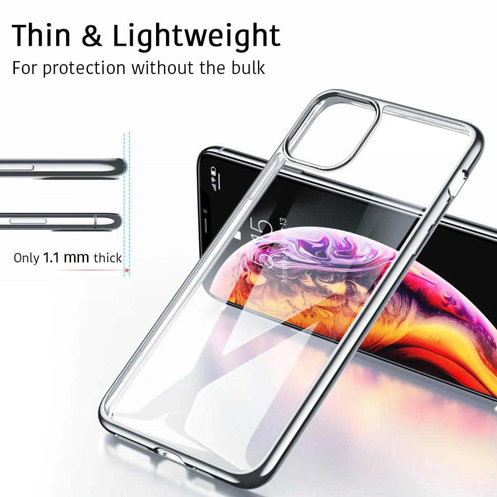 ESR Мягкий чехол из ТПУ для iPhone 11 Pro Max, Роскошный чехол с рамкой для телефона, тонкий прозрачный гибкий силиконовый чехол для iPhone 11 11 Pro