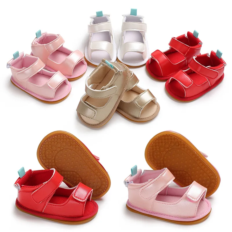 

Stylish Baby Boys Girls Sandals Toddler Solid Color Slip-On Shoes Summer Baby PU Leather Sandals 0-18Months