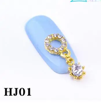 HJ01 10 шт./лот хрустальный стеклянный гвоздь СТРАЗА под камень дизайн ногтей 3d Луки Цветочные Подвески для украшения ногтей Маникюрные принадлежности HJ01-HJ19 - Цвет: HJ01