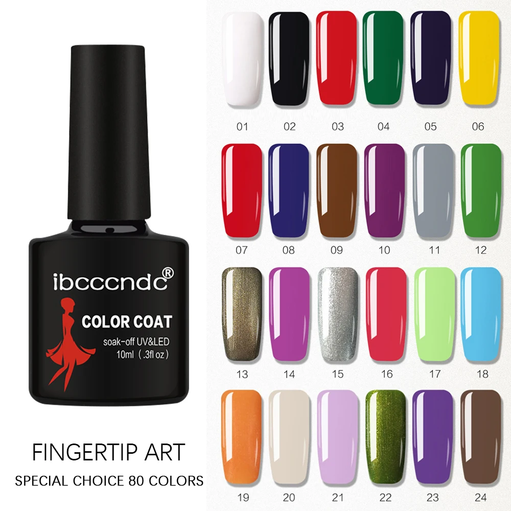 IBCCCNDC 10 мл гель УФ грунтовка для ногтей Базовое покрытие 80 цветов лак для ногтей Полупостоянный УФ лак для ногтей праймер для ногтей верхнее и Базовое покрытие
