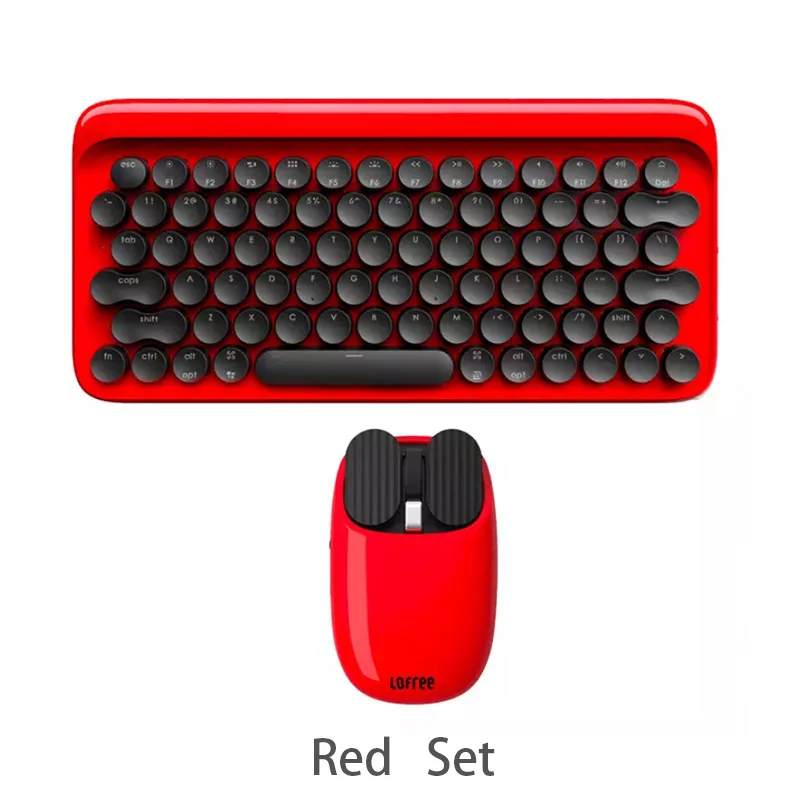 Red set Xiaomi Mijia LOFREE Bluetooth Беспроводная механическая клавиатура 79 клавишная клавиатура мышь 2,4G/Bluetooth двухрежимный Многофункциональный - Цвет: Red set