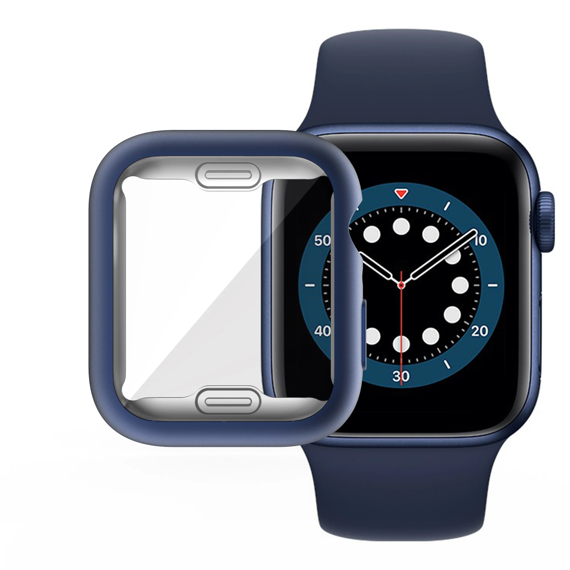 Watch Cover case For Apple Watch series 6 5 4 3 2 1 case 42mm 38m 40mm 44mm Slim TPU case Screen Protector for iWatch 6 5 4 44mm afbeelding