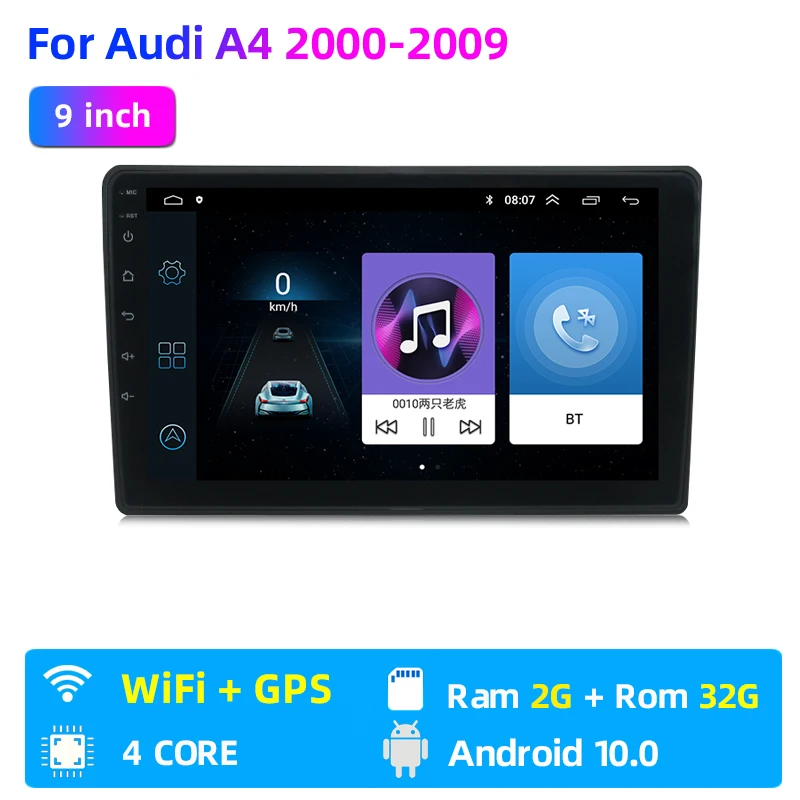 LUBELA-9 inch 2din Android car radio GPS navigation multimedia video player with bluetooth stereo receiver audio for Audi A4 B6 car stereo Car Radios