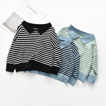 

2020 Baby Boys Sweater Age 1 2 3 4 Yrs Toddler Children Cotton Striped Sweater Infant Girls Knitted Pullover Warm Baby Clothes