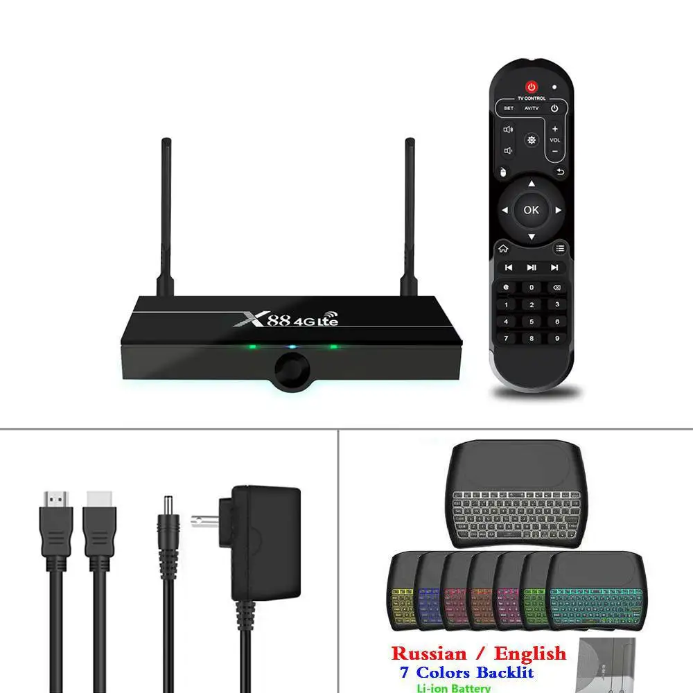 Поддержка 4G Nano sim-карты X88 4G Lte Android tv Box 2GB 16GB Rockchip RK3328 Dual Wifi 4K медиаплеер USB3.0 Google Play Store - Цвет: Box D8