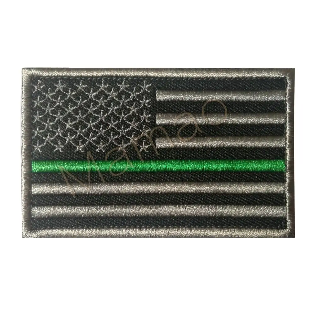 flag left green line Одежда с надписями и вышитым английским флагом, джинсовая куртка, декоративная нашивка на значок - Цвет: flag left green line