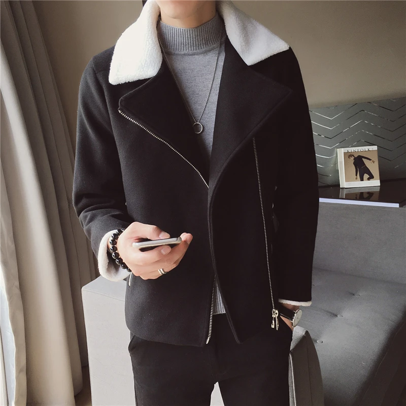 Abrigos Hombre Invierno 2020 Winter Warm Wool Coat Korean Slim Fit Woolen Jacket Men Trend Green Black Coat Men Casaco Masculino Abrigos Hombre Invierno 2020 Winter Warm Wool Coat Korean Slim Fit Woolen Jacket Men Trend Green Black Coat Men Casaco Masculino