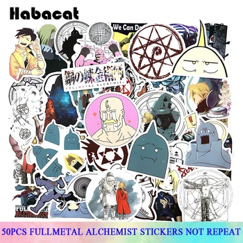 

50PCS Japan Anime Fullmetal Alchemist Hagane No Renkinjutsushi Stickers Case Laptop Skateboard Luggage Decal Children Toy Sticke