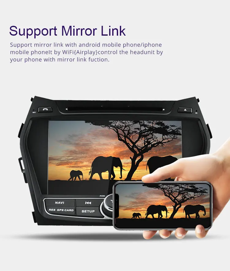 Clearance TOPBSNA Android 9.0 Car DVD player For Hyundai IX45/Santa fe 2013 2014 WIFI Multimedia GPS Stereo 2 Din Car Radio automotive RDS 6