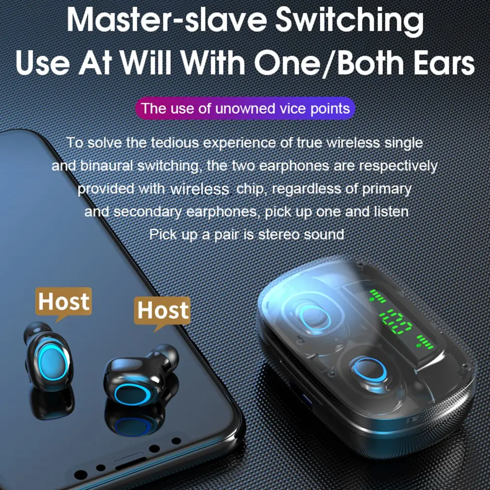 S11 Wireless Earphone With Power Display Sport In ear Headset Stereo Handsfree Noise Cancelling Earphones Charging Box