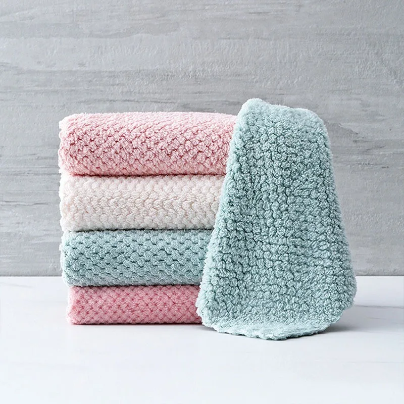 

1 Piece Household Super Absorbent Cleaning Cloth Rag Microfiber Kitchen Towel Dishcloths Washing Cleaning Rags For Dish Washing