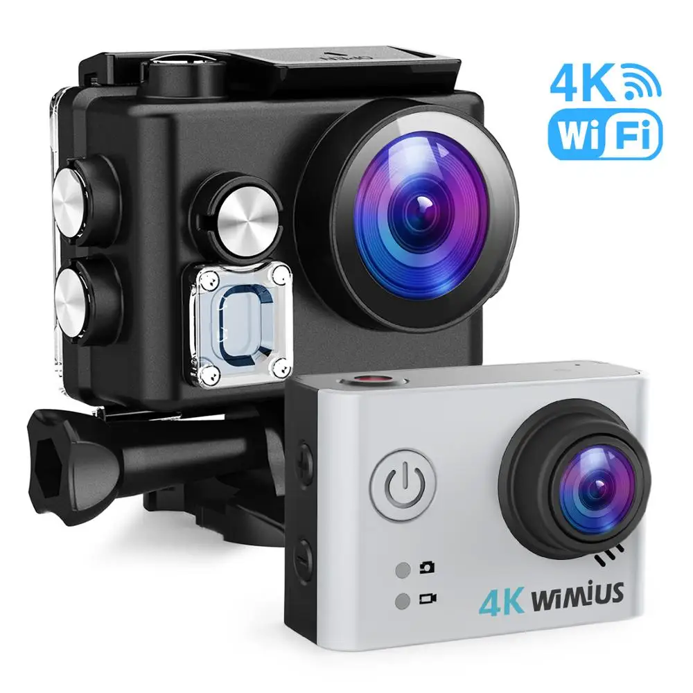 L2 Silver WIMIUS L2 4K wifi Спортивная экшн-видеокамера HD 40m Водонепроницаемая камера для дайвинга 12MP камера для велосипедного шлема 170 широкоугольный - Цвет: L2 Silver