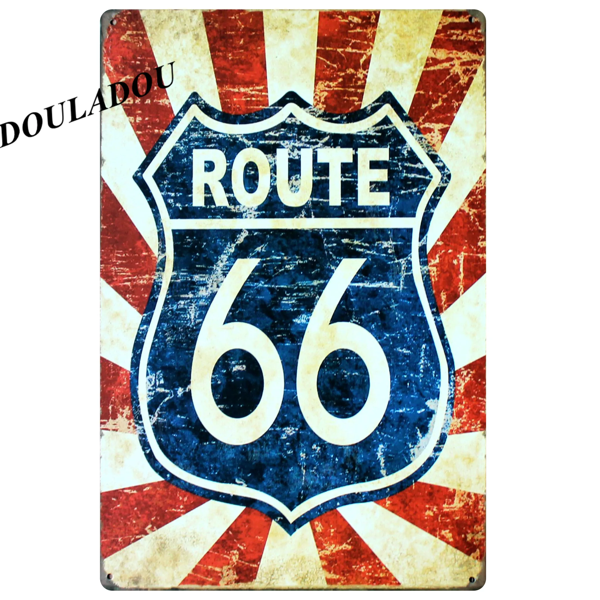 [Douladou] US Route 66 мотоцикл ретро постер винтажный металлический оловянный знак Арт плакат тарелка Бар Паб Гараж Декор комнаты 30*20 см - Цвет: 9