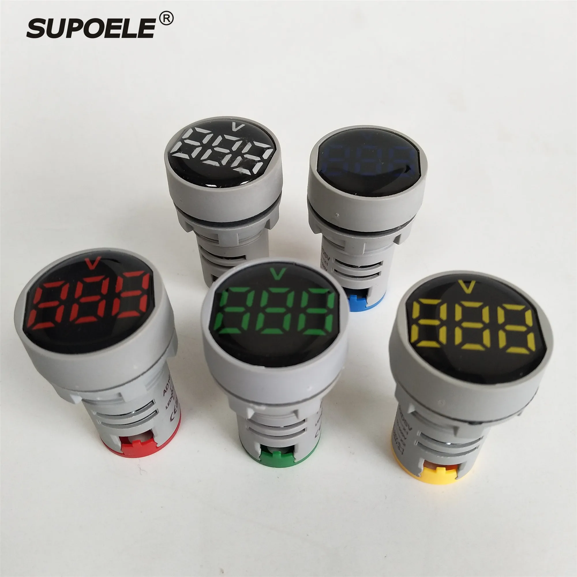 10PCS 22mm AC 60-500V LED Digitial Display Red Green Yellow Blue White Voltmeter Indicator Light Type Voltage Meter Tester | Лампы и