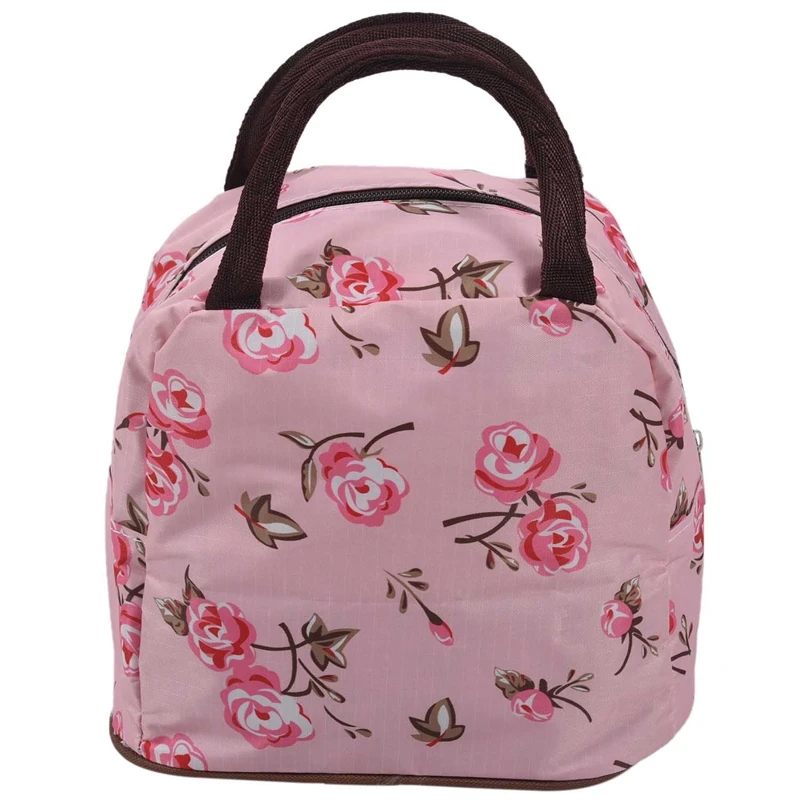 

pink Style Polyester Lunch Bag Lunch Box Package Shop Tote Bag Purse for Women Girls