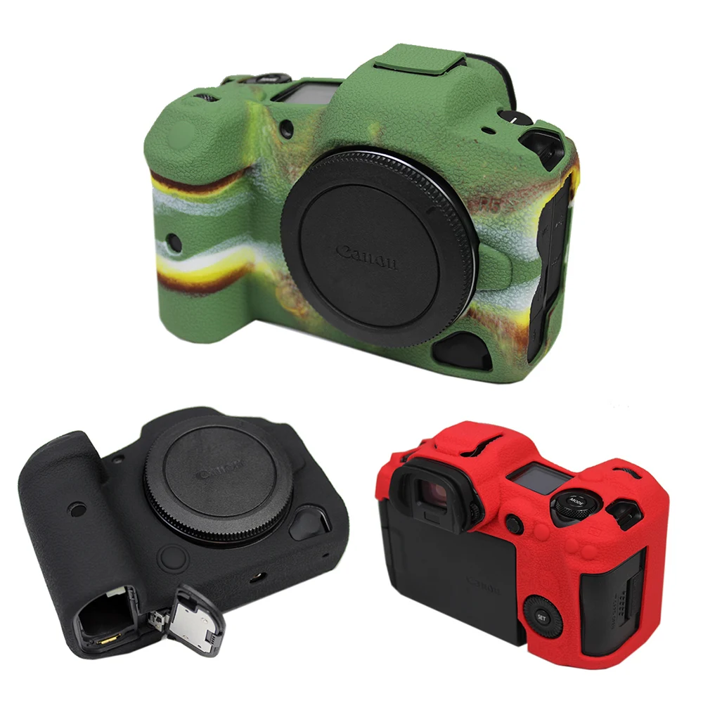 Canon eos r5用シリコンカメラケース,ゴム製,dslr用保護ケース,ポータブルカメラ ／ ビデオ バッグ AliExpress