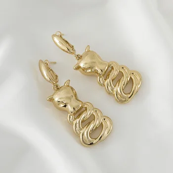 

New design of cattle earings big long exaggerated earrings marriage proposal dangle traditional craft valentine's day gift 2020