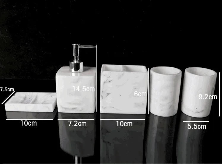 5 шт. аксессуары для ванной комнаты Смола Европейский комплект принадлежностей для ванной комнаты Пять частей креативный набор для мытья мыла набор в форме зубов