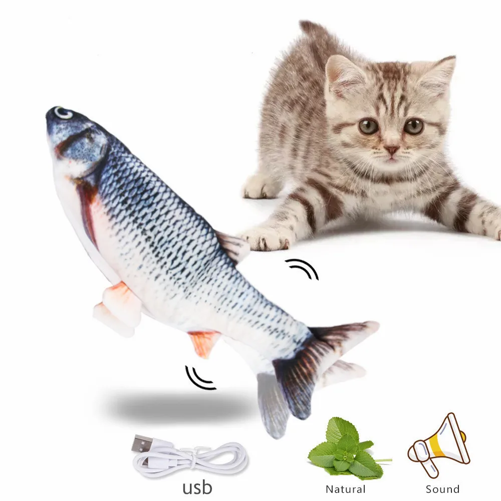 

Magic Electronic Pet Cat Funny Toy USB Charging Simulation Fish Toys for Cat Chewing Playing Plush Interactive Catnip Gift
