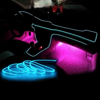 

5m car interior accessories atmosphere lamp EL cold light line with USB DIY Decorative Dash board Console Auto LED Ambient Light