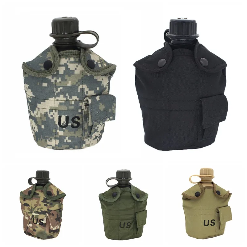 

3pcs/set Camping Water Bottle Sport Kettle Portable Military Aluminum Lunch Box Hiking Survival Lunch set With Camouflage Bag