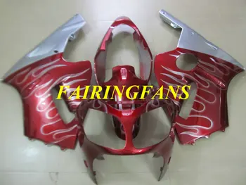 

Full tank cover Injection Fairing kit for KAWASAKI Ninja ZX12R 00 01 ZX 12R 2000 2001 Red silver Fairings bodywork+gifts KF17