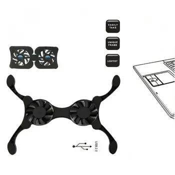 

NEW Folderble USB Port Mini Octopus Notebook Fan Double Fans Cooler Cooling Pad For 7-15" Laptop Black USB Cooling Fan