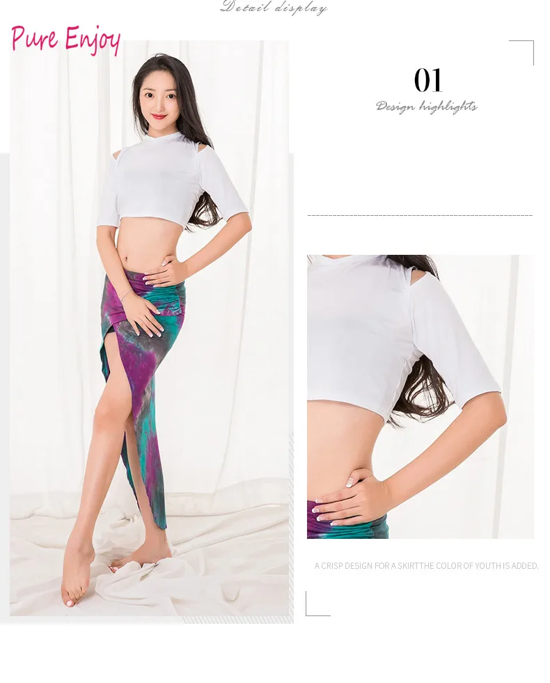 Женщины Belly Professional Модальный топ / Длинная юбка из хлопка Набор для танца живота Набор для девочек