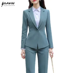 Formal Suits Women Spring New Fashion Temperament Business Long Sleeve Interview Blazer And Pants Office Ladies Work Wear
