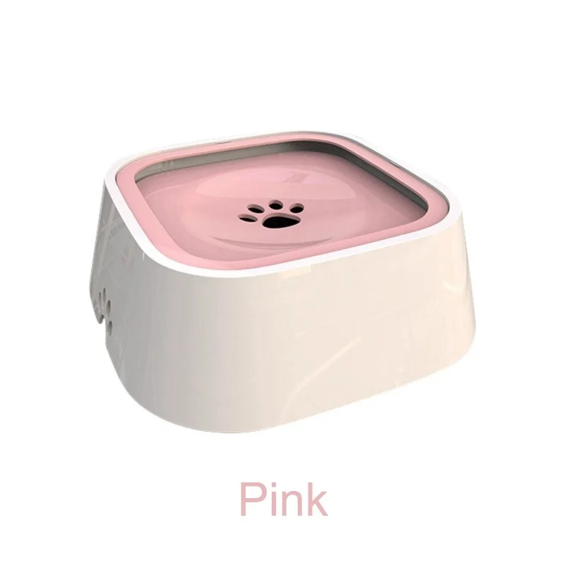 Pink 1.5L портативные миски для кормления собак и кошек, плавающие, не смачивающие рот, не разливающиеся напитки, вода, многоцелевая миска для кормления, Прямая поставка - Цвет: Pink