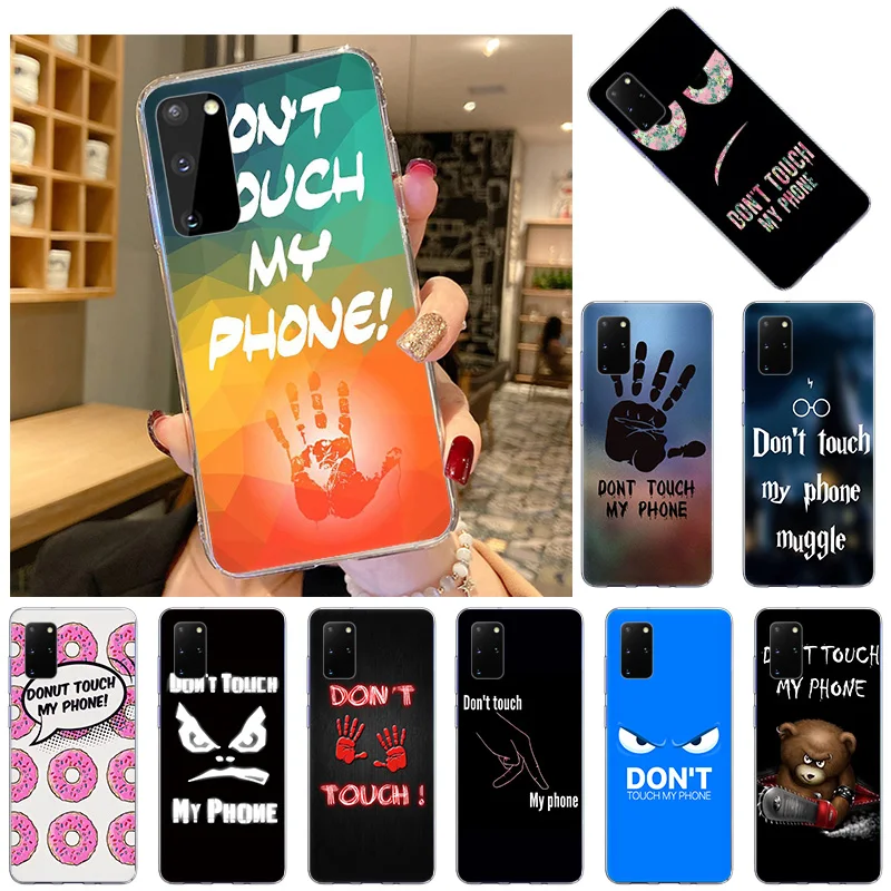 Nie Dotykaj Mojego Telefonu Miękki Futerał Do Samsung Galaxy S21 Ultra S20 Fe 5G S10 Lite S8 S9 Uwaga 20 10 Plus 9 8 Tpu Silikonowa Obudowa Telefonu