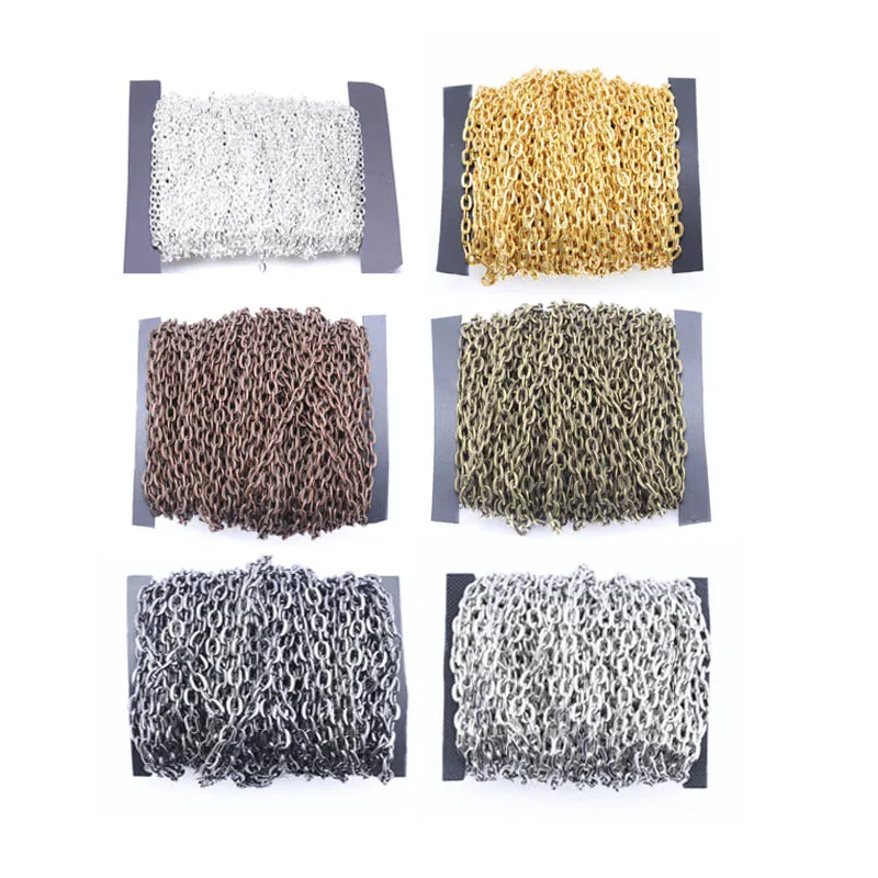 5 м/лот 2xмм металлическая цепочка с открытым звеном Серебряный/золотой цвет браслет, ожерелье цепь для Diy ювелирных изделий Аксессуары J поставщик