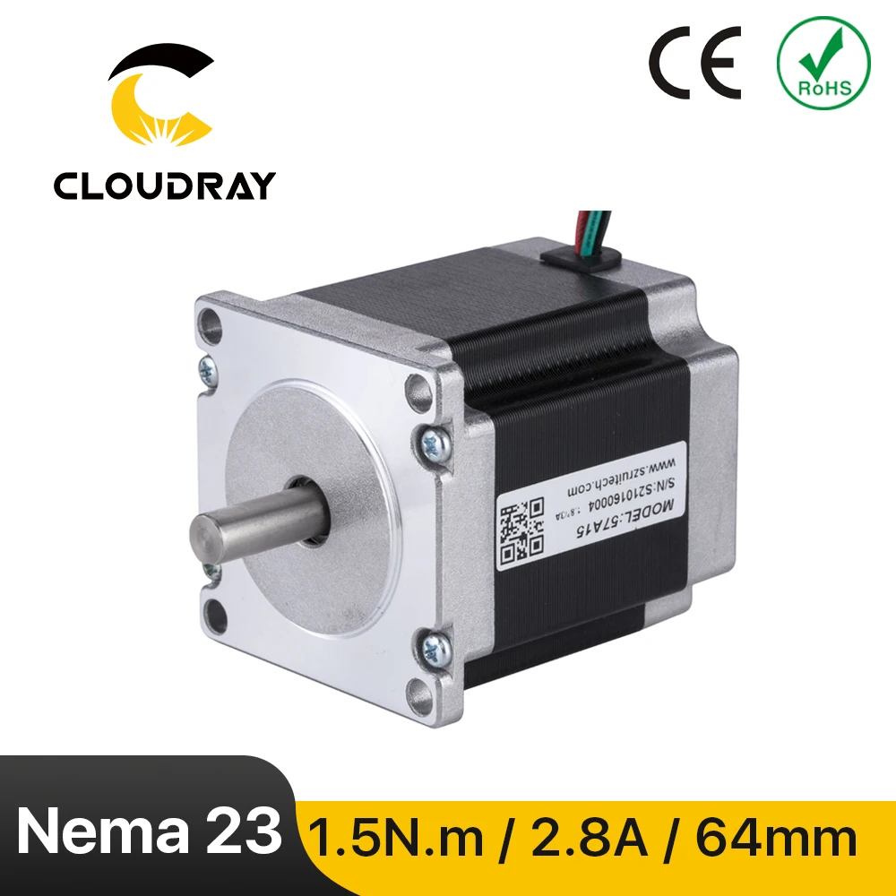 Motor de Passo Nema23 para Impressora 3d Fases Cabo de Linhas para Laser Moedor Espuma Corte Plasma 64 mm 0.15n. m 28a